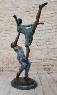 Pas De Deux Ballet Dancers Bronze Sculpture on Marble Base