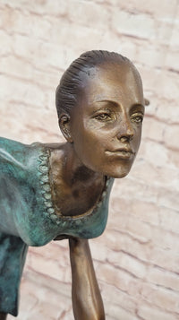 Pas De Deux Ballet Dancers Bronze Sculpture on Marble Base