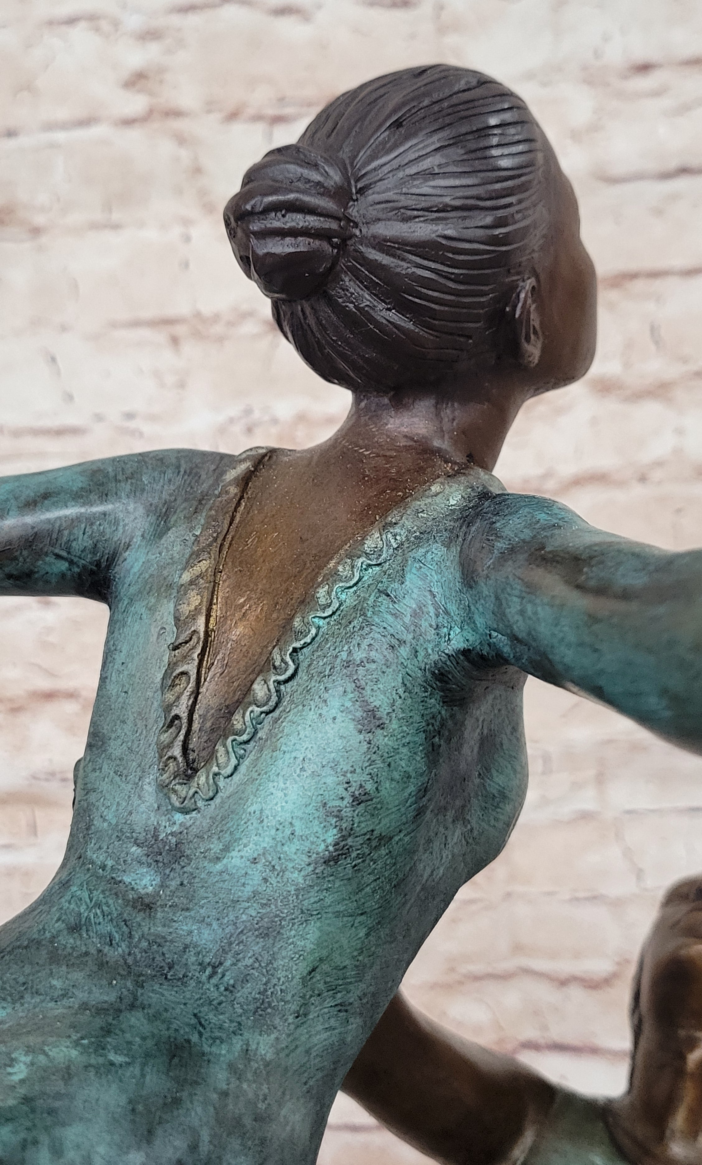 Pas De Deux Ballet Dancers Bronze Sculpture on Marble Base