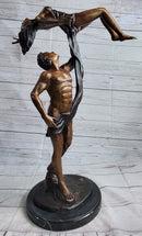 Dream Dance Levitating Woman & Muscular Man Ballet Dancer Semi Nude Original Art
