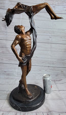 Dream Dance Levitating Woman & Muscular Man Ballet Dancer Semi Nude Original Art