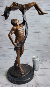 Dream Dance Levitating Woman & Muscular Man Ballet Dancer Semi Nude Original Art