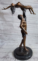 Dream Dance Levitating Woman & Muscular Man Ballet Dancer Semi Nude Original Art