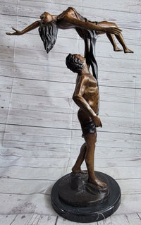 Dream Dance Levitating Woman & Muscular Man Ballet Dancer Semi Nude Original Art