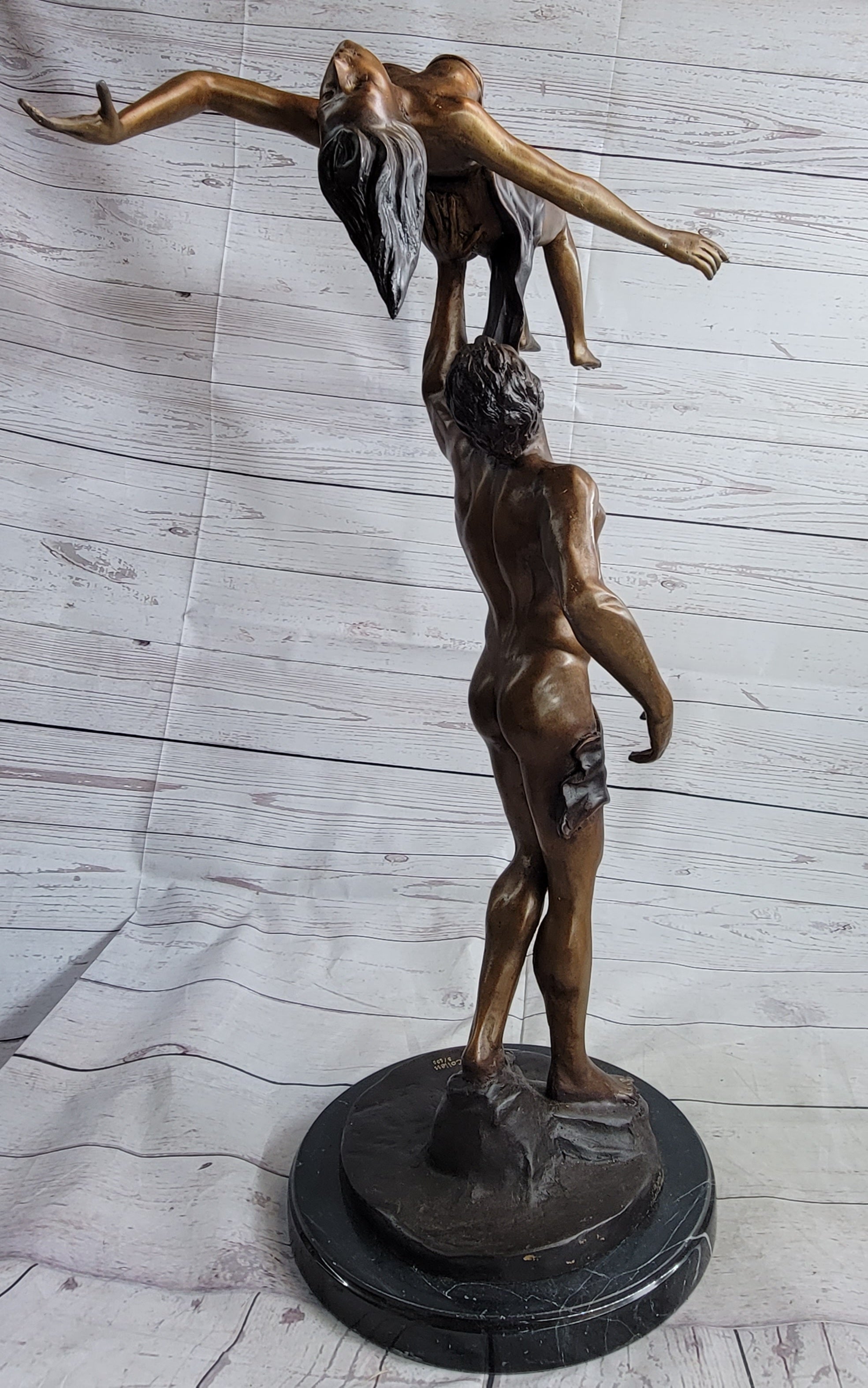 Dream Dance Levitating Woman & Muscular Man Ballet Dancer Semi Nude Original Art