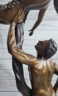 Dream Dance Levitating Woman & Muscular Man Ballet Dancer Semi Nude Original Art