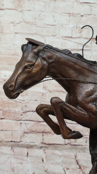 CHEYENNE by Frederic Remington Native American Horseback Western Bronze Statue Sculpture 17" x 19"