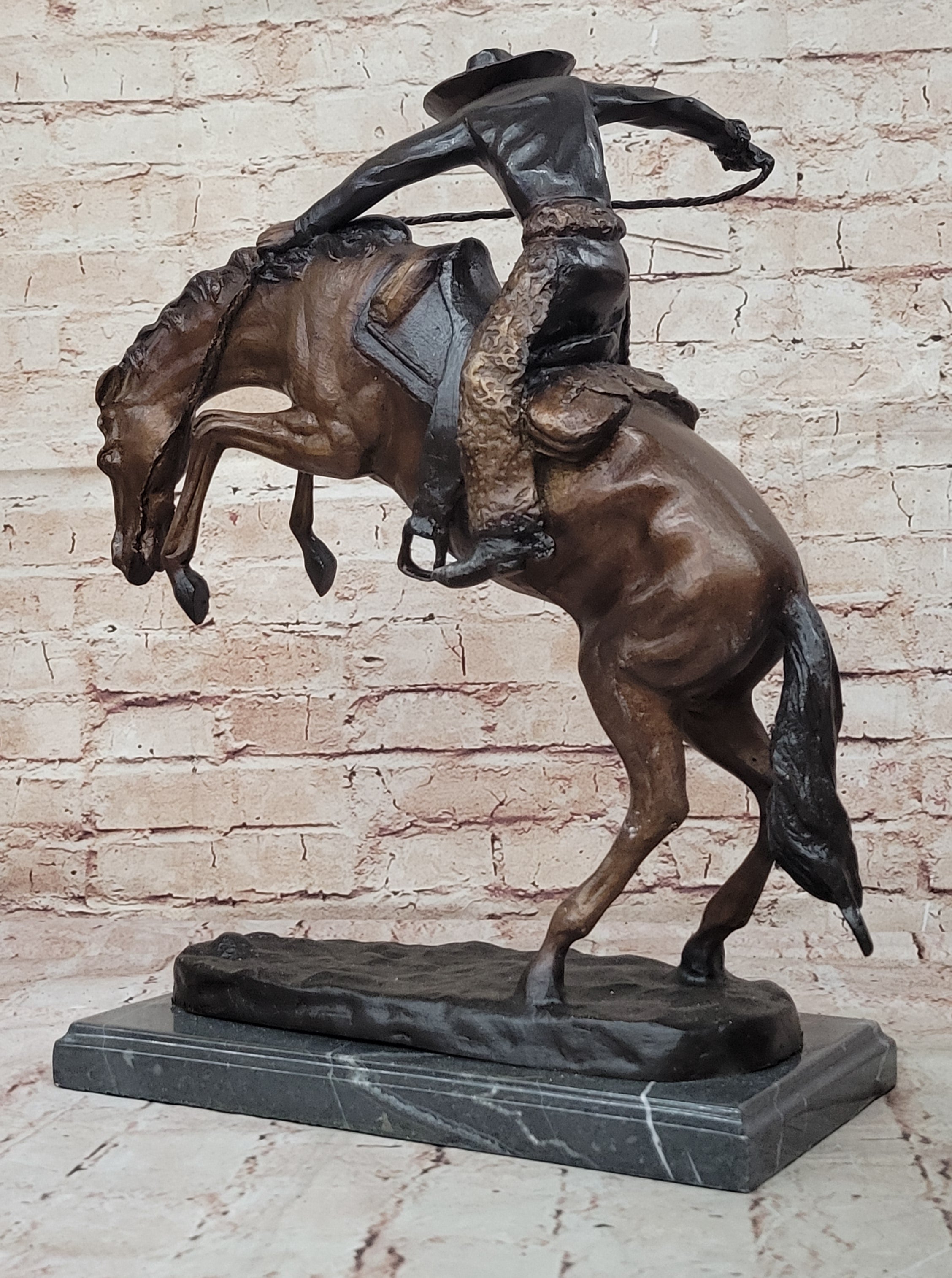 Frederic Remington WOOLY CHAPS Bronze Western Cowboy 16" x 17"