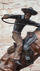 Frederic Remington WOOLY CHAPS Bronze Western Cowboy 16" x 17"