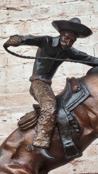 Frederic Remington WOOLY CHAPS Bronze Western Cowboy 16" x 17"