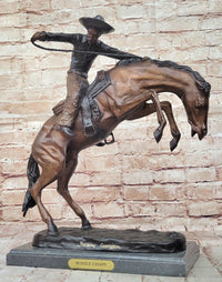Frederic Remington WOOLY CHAPS Bronze Western Cowboy 16" x 17"