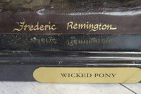 WICKED PONY Frederic Remington Bronze Sculpture on Marble Base Western Art 20" x 22"