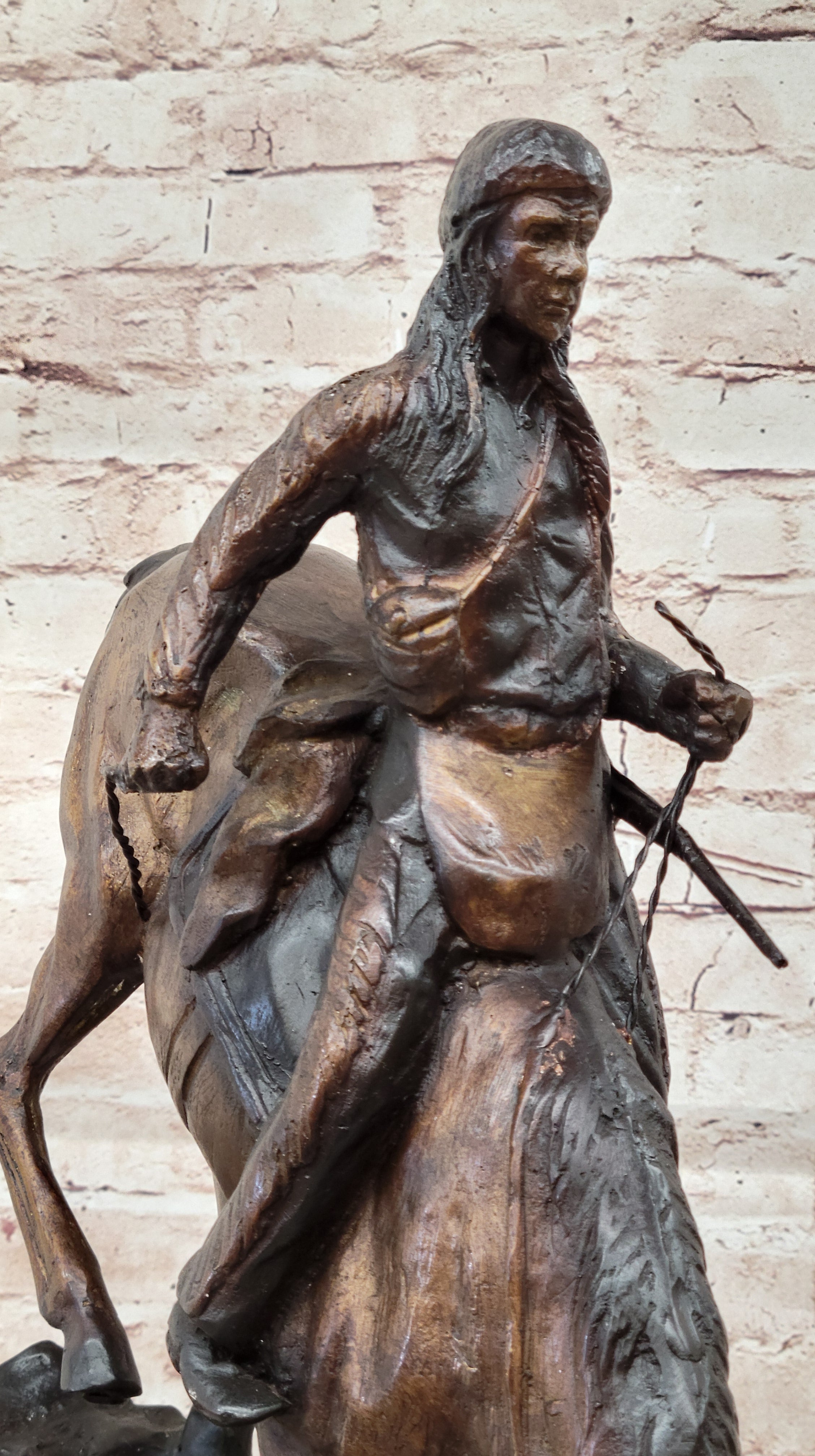 Mountain Man Frederic Remington Bronze Sculpture 21" x 17"