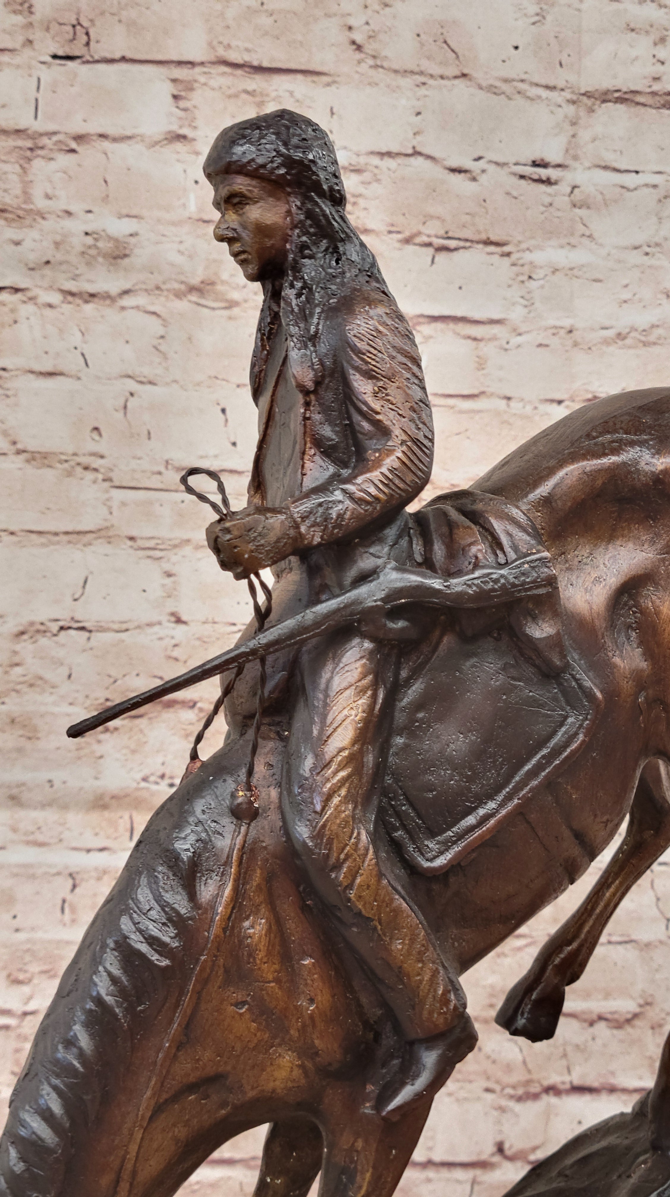 Mountain Man Frederic Remington Bronze Sculpture 21" x 17"