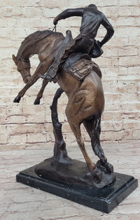 BRONCO TWISTER by Frederic Remington Western Cowboy Bronze Statue Sculpture 20" x 20"