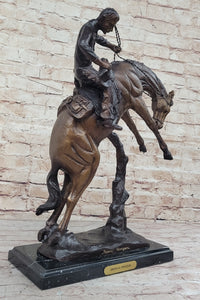 BRONCO TWISTER by Frederic Remington Western Cowboy Bronze Statue Sculpture 20" x 20"