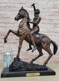 SCALP Frederic Remington Bronze Sculpture Native American 19" x 21"