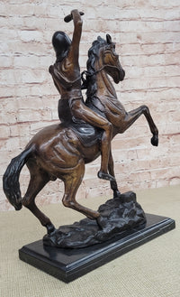 SCALP Frederic Remington Bronze Sculpture Native American 19" x 21"