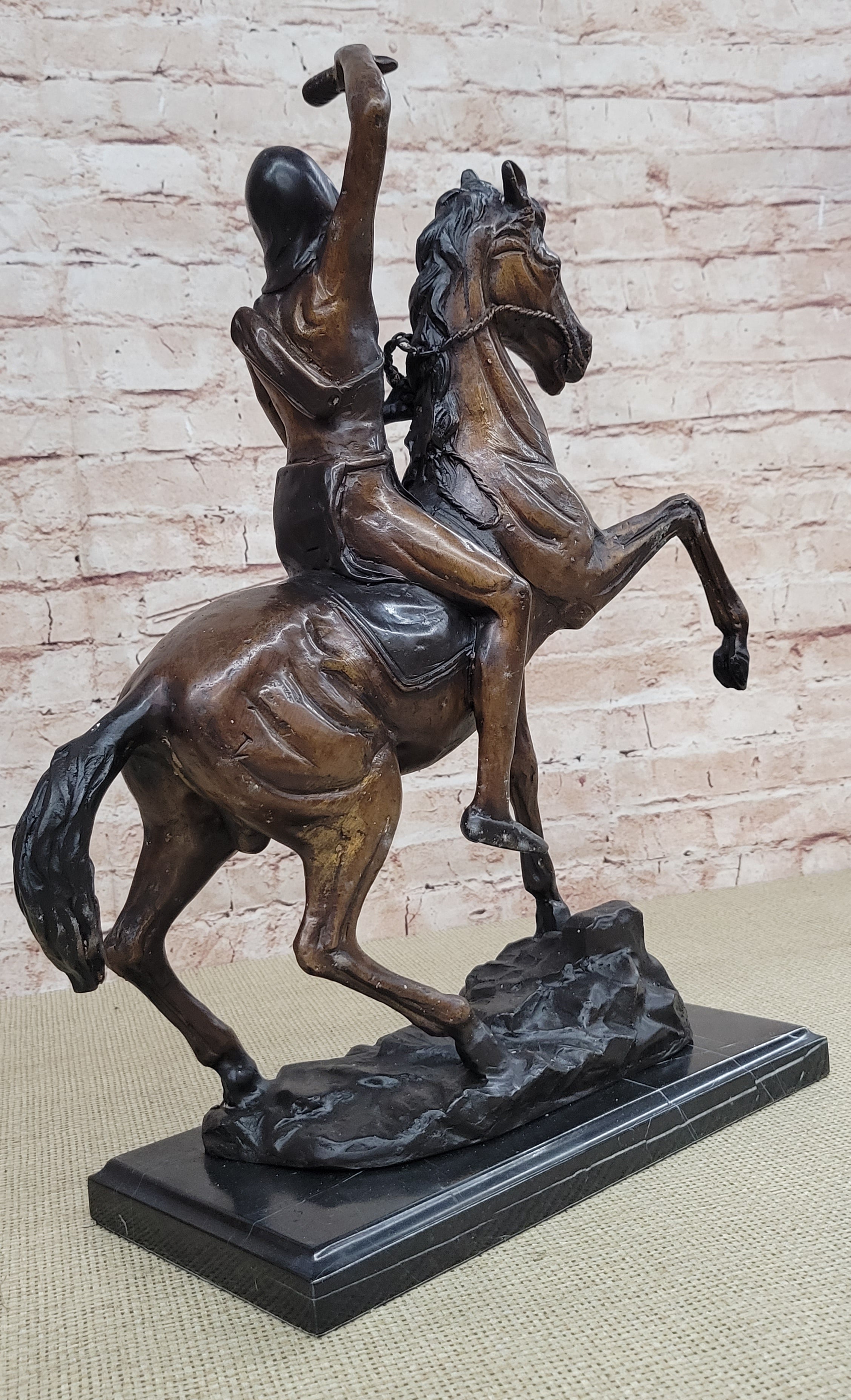 SCALP Frederic Remington Bronze Sculpture Native American 19" x 21"