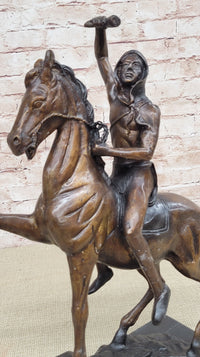 SCALP Frederic Remington Bronze Sculpture Native American 19" x 21"