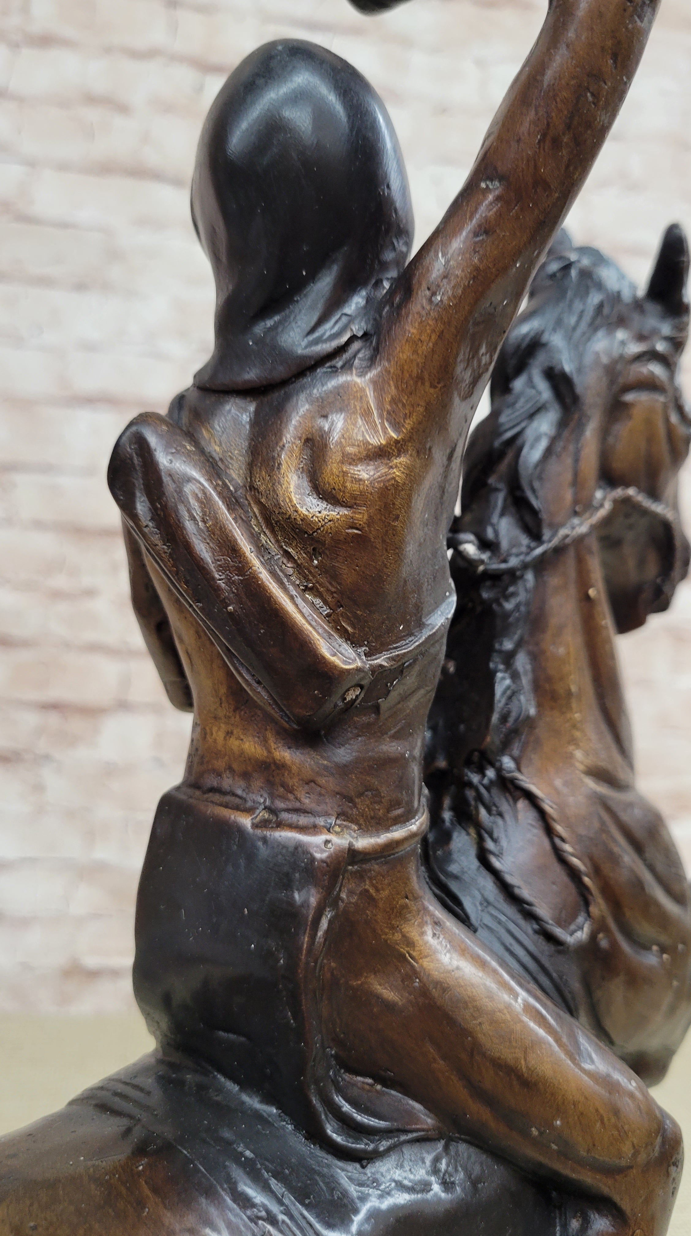 SCALP Frederic Remington Bronze Sculpture Native American 19" x 21"