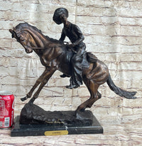 Frederic Remington Cowboy Bronze Sculpture 17" x 21"