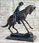 Frederic Remington Cowboy Bronze Sculpture 17" x 21"