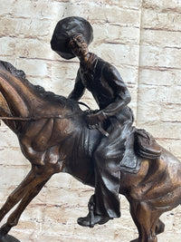 Frederic Remington Cowboy Bronze Sculpture 17" x 21"