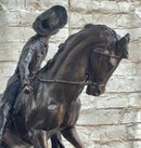 Frederic Remington Cowboy Bronze Sculpture 17" x 21"