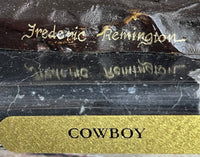 Frederic Remington Cowboy Bronze Sculpture 17" x 21"