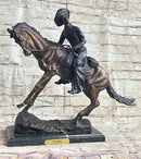 Frederic Remington Cowboy Bronze Sculpture 17" x 21"