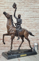 BUFFALO SIGNAL by Frederic Remington Bronze Sculpture Native American Horseback
