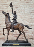 BUFFALO SIGNAL by Frederic Remington Bronze Sculpture Native American Horseback