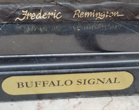 BUFFALO SIGNAL by Frederic Remington Bronze Sculpture Native American Horseback