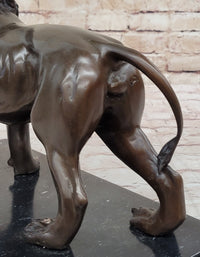 Hot Cast Bronze Hunting Lion Puma Lioness Jungle Safari Sculpture