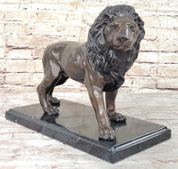 J. Moigniez Bronze Guardian Lion Sculpture 11" x 14"