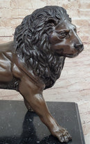 J. Moigniez Bronze Guardian Lion Sculpture 11" x 14"