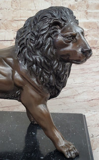 J. Moigniez Bronze Guardian Lion Sculpture 11" x 14"