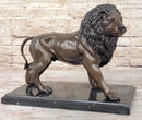 J. Moigniez Bronze Guardian Lion Sculpture 11" x 14"