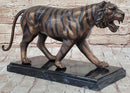 Bronze Tiger Sculpture on Marble Base by Moigniez