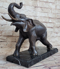 Trumpeting Elephant Lost Wax Bronze Art Deco 13" x 16"