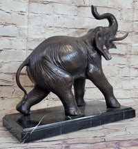 Trumpeting Elephant Lost Wax Bronze Art Deco 13" x 16"