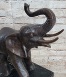Trumpeting Elephant Lost Wax Bronze Art Deco 13" x 16"
