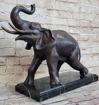 Trumpeting Elephant Lost Wax Bronze Art Deco 13" x 16"