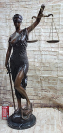 Blind Lady Justice Justica Bronze Metal Sculpture 36" x 24"