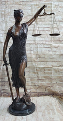Blind Lady Justice Justica Bronze Metal Sculpture 36" x 24"