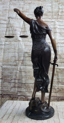 Blind Lady Justice Justica Bronze Metal Sculpture 36" x 24"