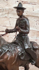 Frederic Remington BOLTER Western Cowboy Cattle Drive Bronze Statue Sculpture 13" x 17"