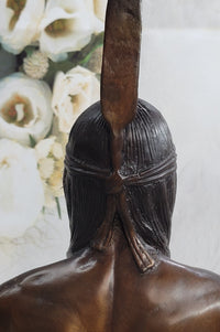 Native American Indian Man Bronze Bust 14" x 7"