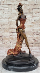 Wild West Saloon Courtesan Girl 19th Century Bronze 15" x 9"